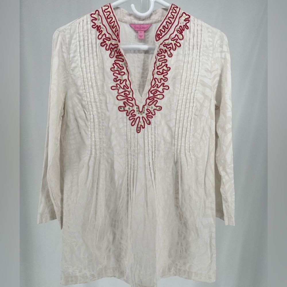 LILLY PULITZER - Sarasota Tunic Top Size Small - Picture 3 of 11